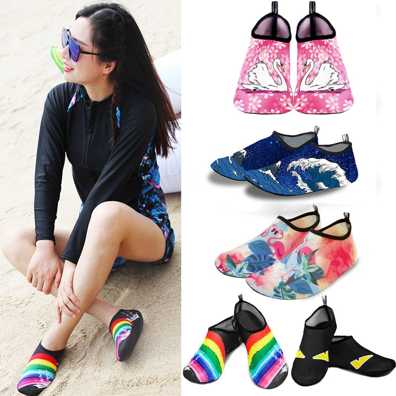 Women Beach Aqua Socks Women Kid Swimming Water Sport Barefoot Sneaker Gym Yoga Fitness Dance Swim Surfing Diving Snorkeling Shoes